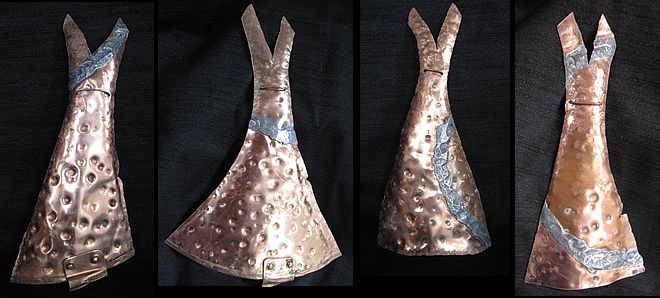 Wall Art Copper/tin dresses